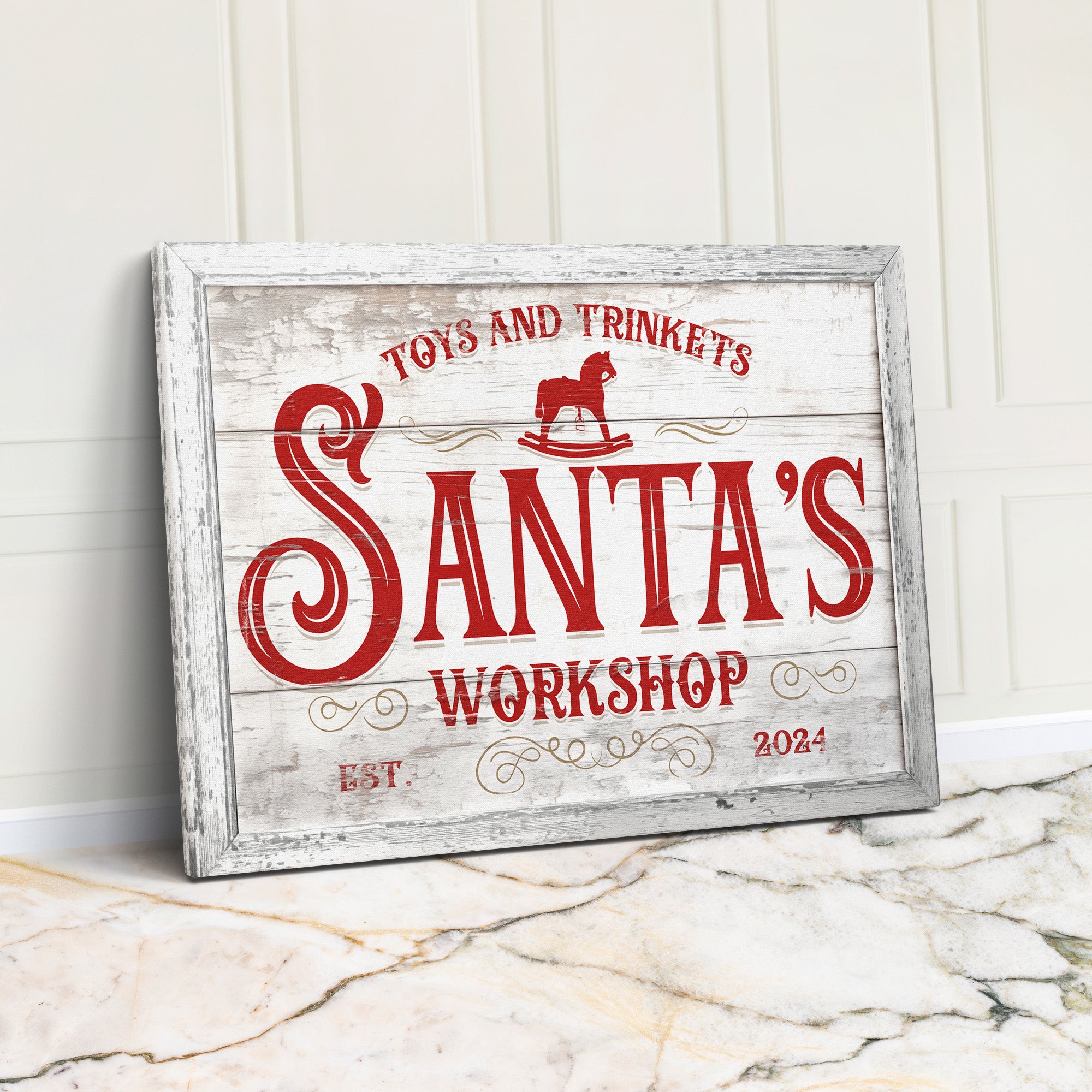 Personalized Santa's Workshop Handmade Wrapped Canvas – Custom Name Design, Perfect Christmas Decor or Gift - Image 1