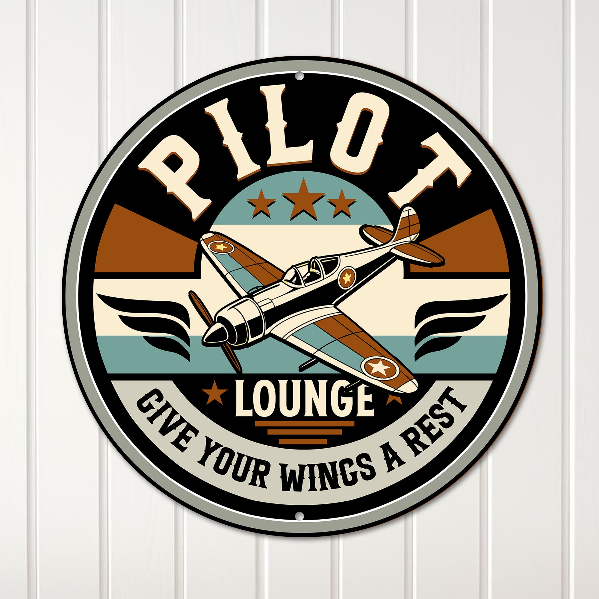Personalized Pilot Lounge Metal Sign – Vintage Aircraft Design, Perfect Custom Gift for Aviation Enthusiasts - Image 1