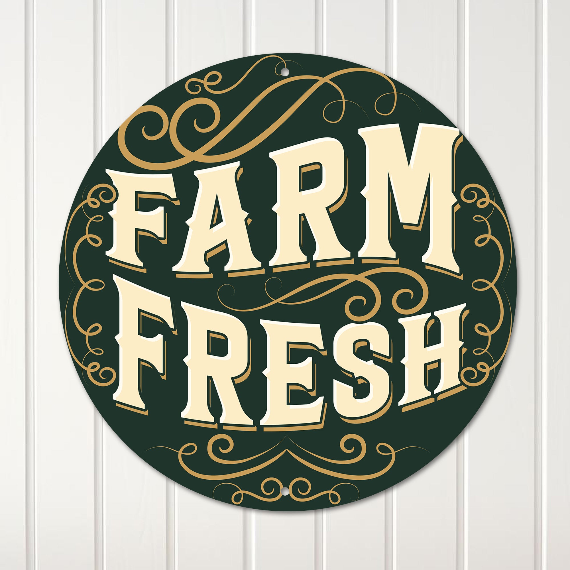 Personalized Farm Fresh Metal Sign - Custom Handmade Round Wall Decor for Home & Gift-Giving - Image 1
