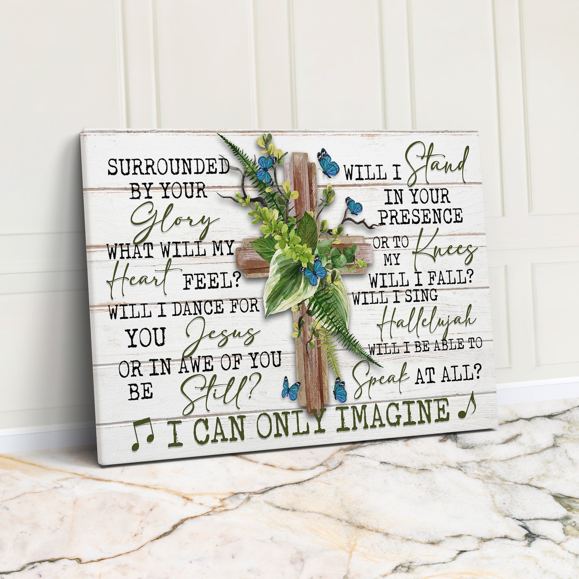 Personalized Inspirational Canvas Art with Cross and Floral Accents – Perfect for Home Decor, Gifts, and Spiritual Encouragement - Image 1