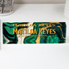 Personalized Acrylic Desk Block with Emerald Marble Design for Executive Gift Giving – Custom Engraved Nameplate - Image 1