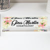 Personalized Acrylic Desk Block with Floral Design - Custom Name Sign for Cosmetologists and Beauty Professionals - Image 1