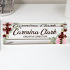 Elegant Personalized Acrylic Desk Name Plate with Floral Design – Perfect Custom Gift for Creative Directors - Image 1