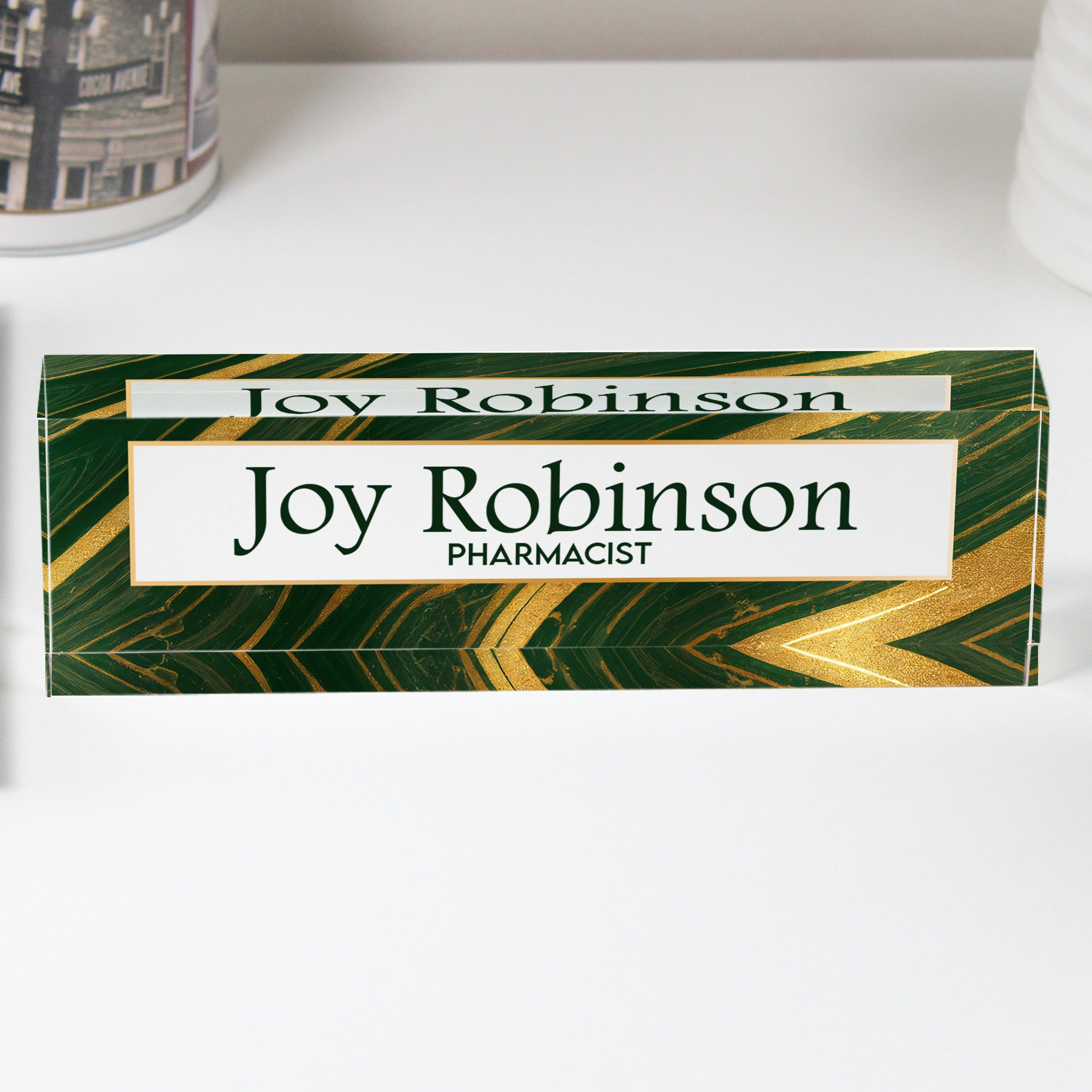 Elegant Personalized Acrylic Desk Nameplate – Custom Engraved for Professionals, Perfect Gift for Office Décor and Celebrations - Image 1