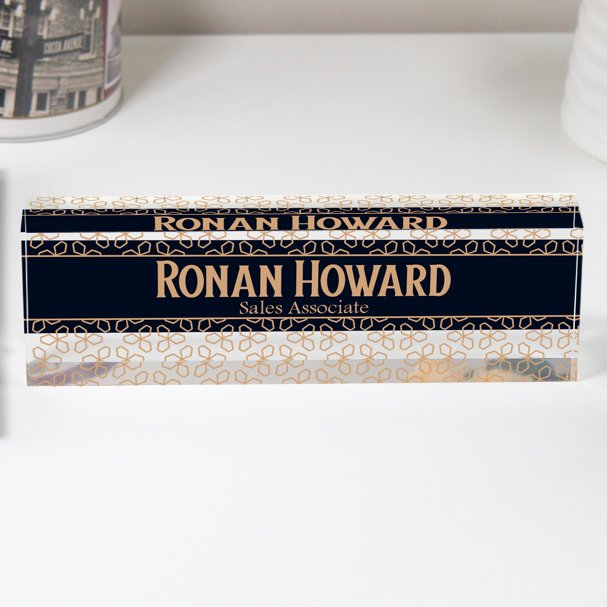Elegant Personalized Acrylic Desk Block - Custom Nameplate for Professionals and Gift Occasions - Image 1