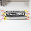 Personalized Floral Acrylic Desk Block with Custom Name & Title – Perfect Gift for Sales Professionals - Image 1