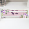 Personalized Floral Acrylic Desk Block - Custom Name Plate for Store Manager - Elegant Office Decor and Thoughtful Gift - Image 1