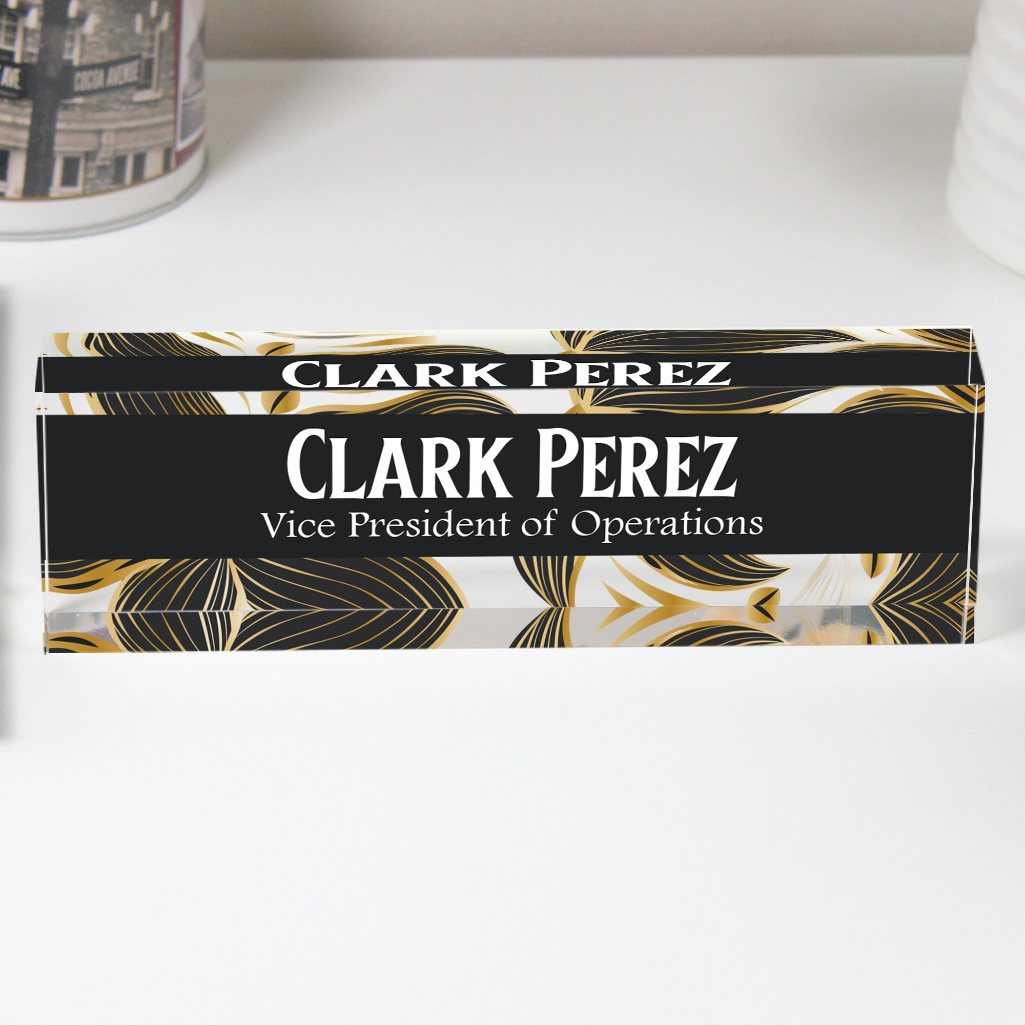 Personalized Acrylic Desk Block - Elegant Custom Nameplate for Professionals and Thoughtful Gifts - Image 1