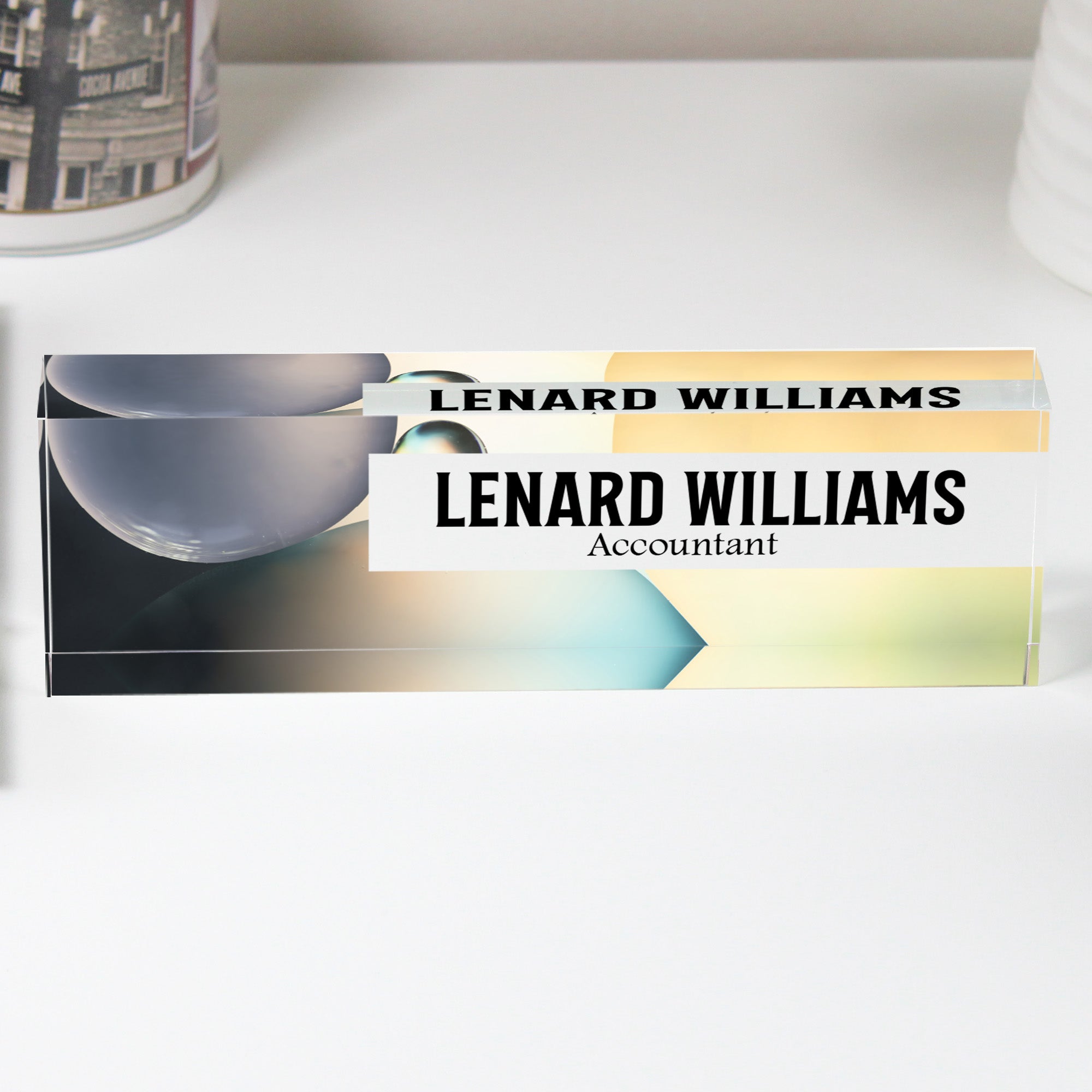 Personalized Acrylic Desk Block for Professionals - Custom Name Display for Accountants, Ideal Gift for Office Decor - Image 1