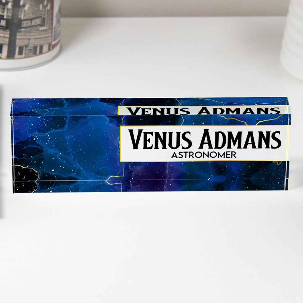 Personalized Astronomer's Acrylic Desk Block - Custom Name & Title, Perfect Gift for Science Lovers & Stargazers - Image 1