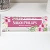 Personalized Floral Acrylic Desk Name Plate - Custom Office Decor for Budget Analysts and Professionals - Image 1