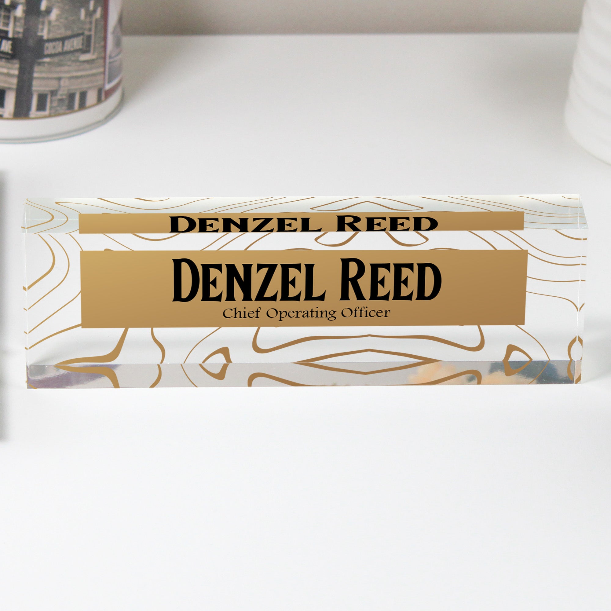 Personalized Acrylic Desk Name Block - Elegant Design for Executives & Professionals - Customizable Gift for Any Occasion - Image 1