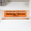 Personalized Acrylic Desk Block - Custom Nameplate with Vibrant Orange Wave Design for Copy Editors - Image 1