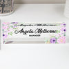 Personalized Acrylic Desk Nameplate with Floral Design - Custom Office Decor for Managers and Leaders - Image 1