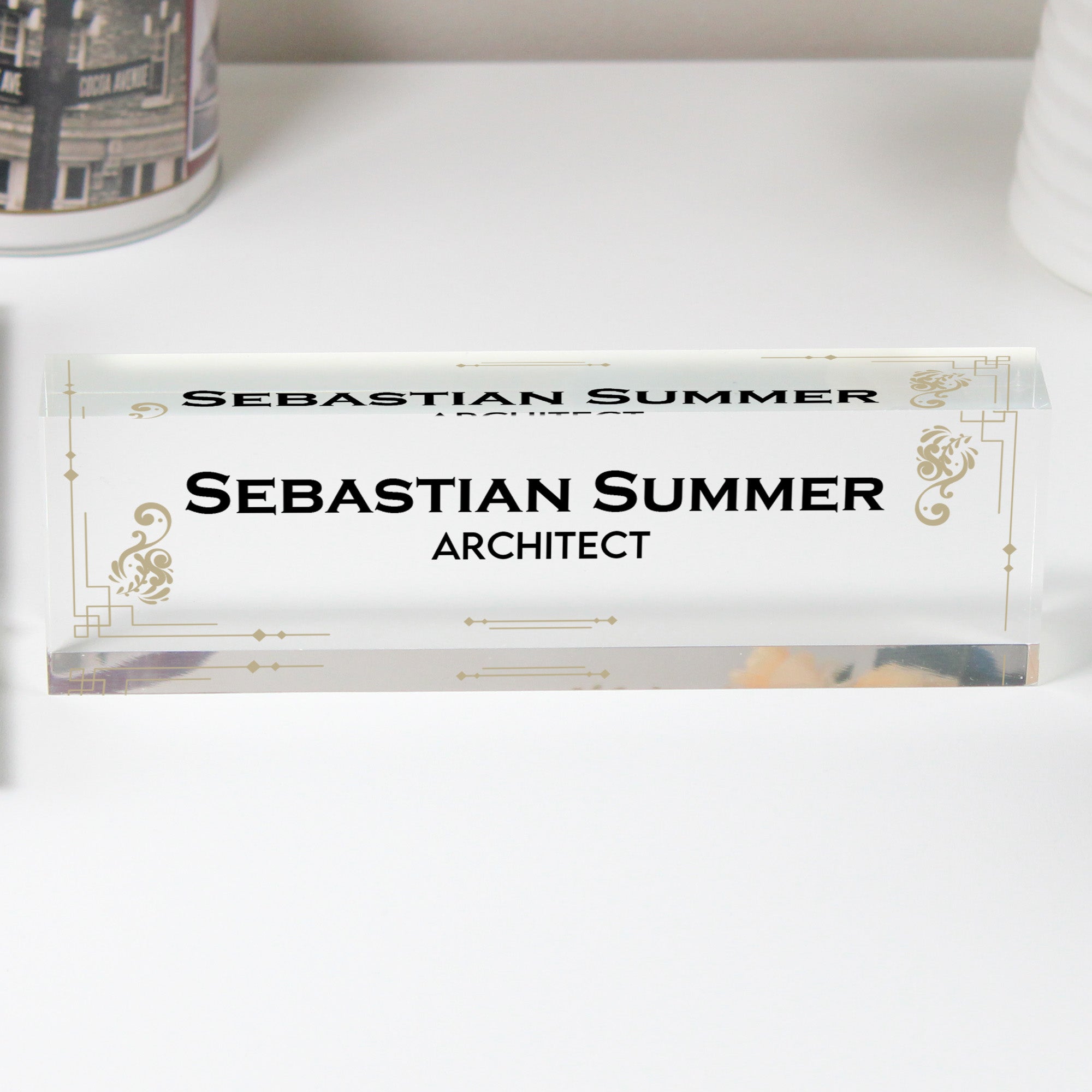 Personalized Acrylic Desk Name Plate - Custom Engraved Office Decor for Architects and Professionals - Image 1
