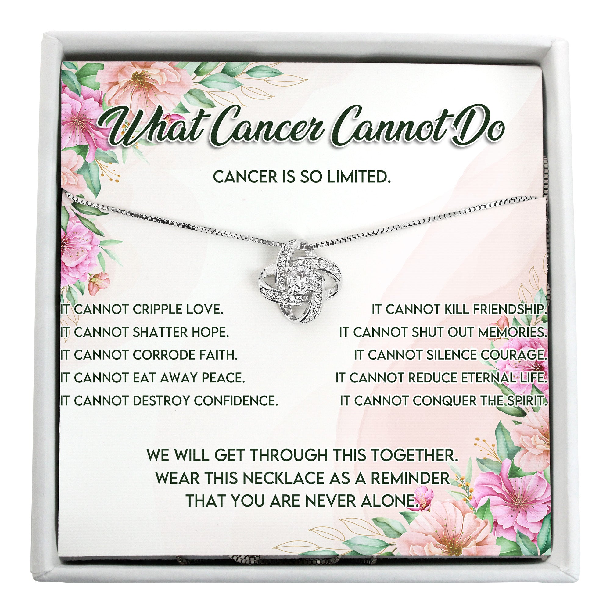 Personalized "What Cancer Cannot Do" Necklace with Inspirational Message Card - Handcrafted Jewelry Gift for Hope and Strength - Image 1