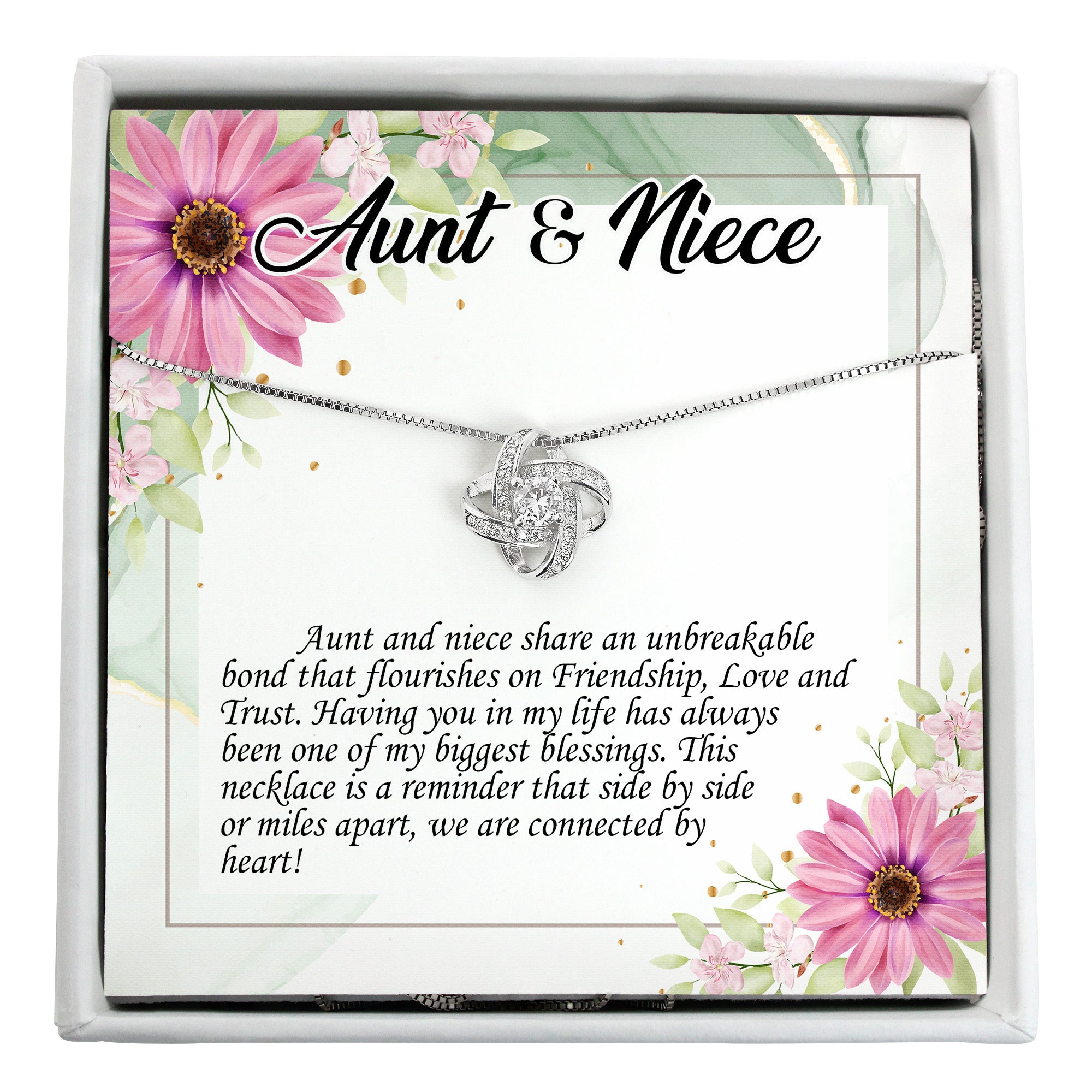 Elegant Aunt & Niece Message Card Necklace - Personalized Gift with Premium Craftsmanship & Heartfelt Connection - Image 1