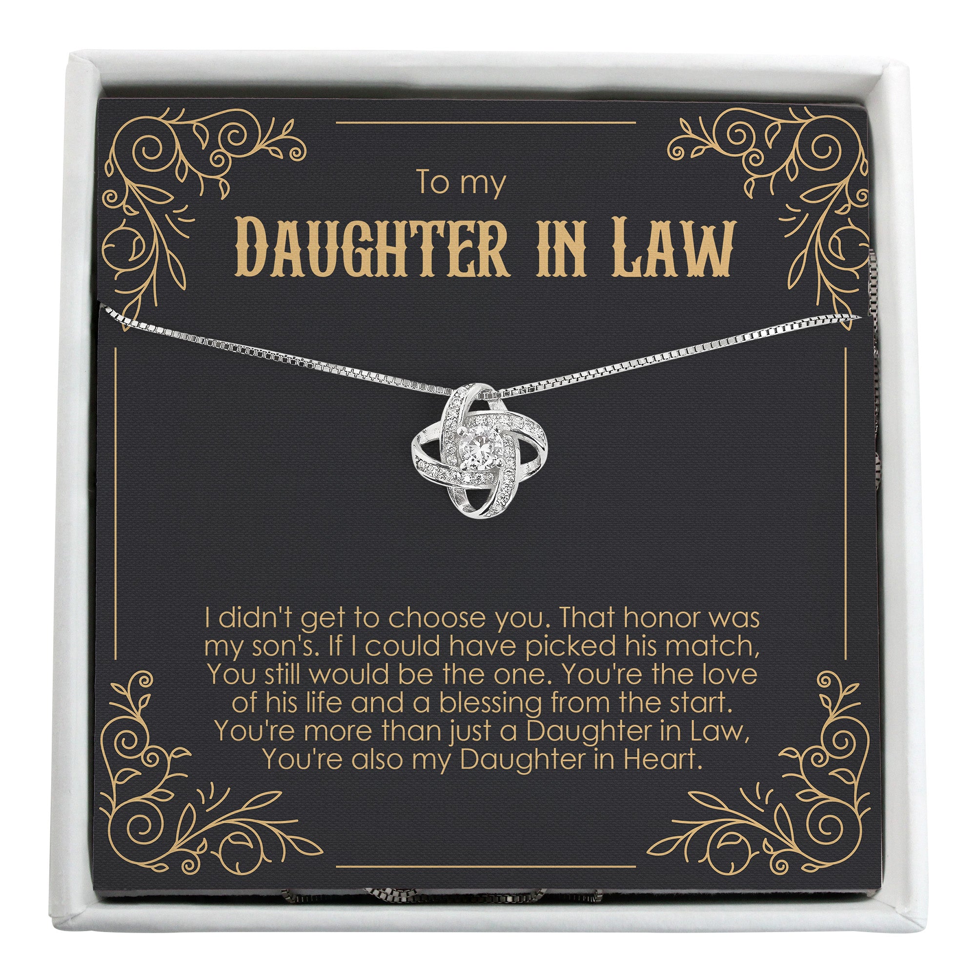 Elegant Personalized Daughter-in-Law Necklace with Heartfelt Message Card - Perfect Handmade Gift for Wedding or Special Occasions - Image 1