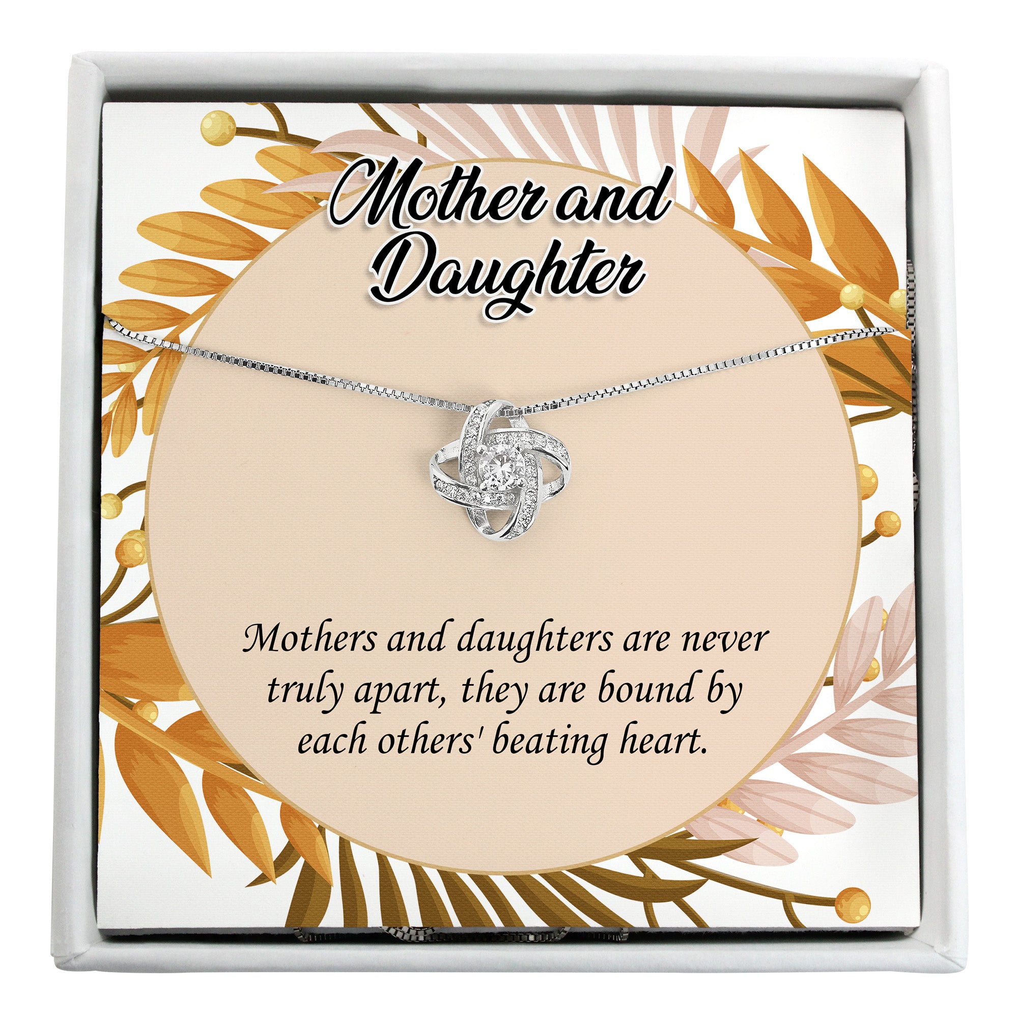 Elegant Mother and Daughter Infinity Knot Necklace - Personalized Gift with Heartfelt Message for Birthdays, Anniversaries, and Special Occasions - Image 1