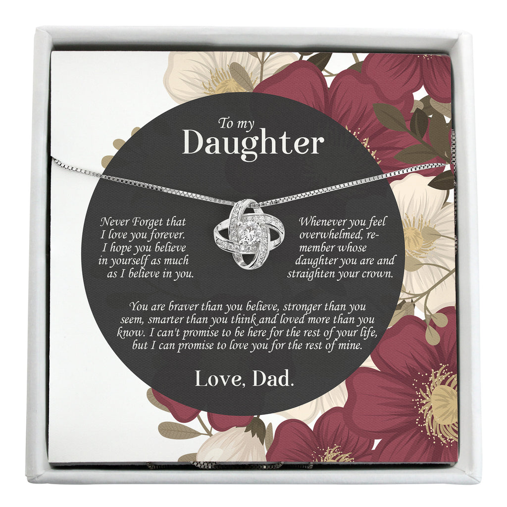 Personalized Infinity Knot Necklace with Heartfelt Message Card - Crafting Lasting Connections for Daughters - Image 1