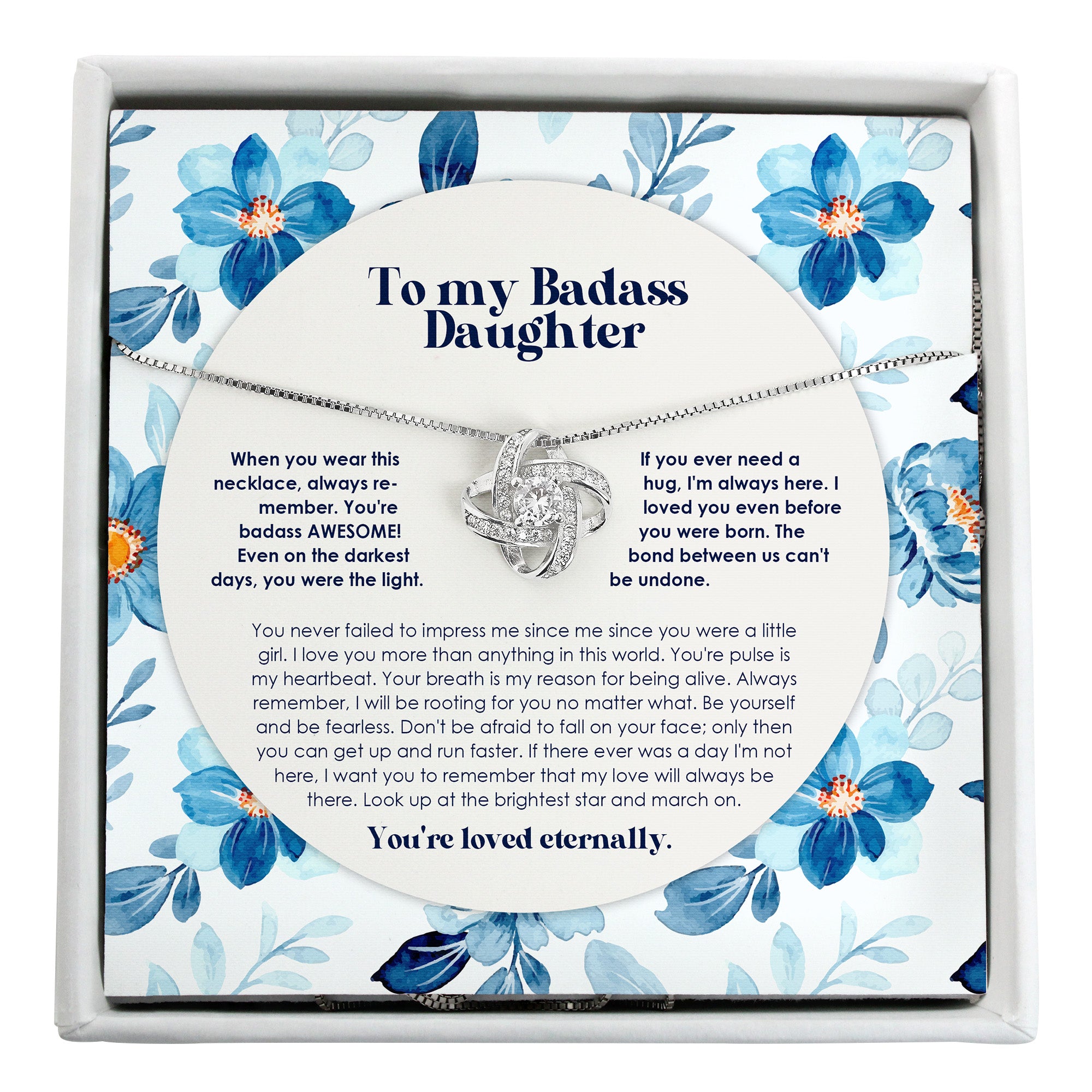 Personalized Badass Daughter Necklace with Heartfelt Message - Perfect Gift for Special Occasions - Image 1