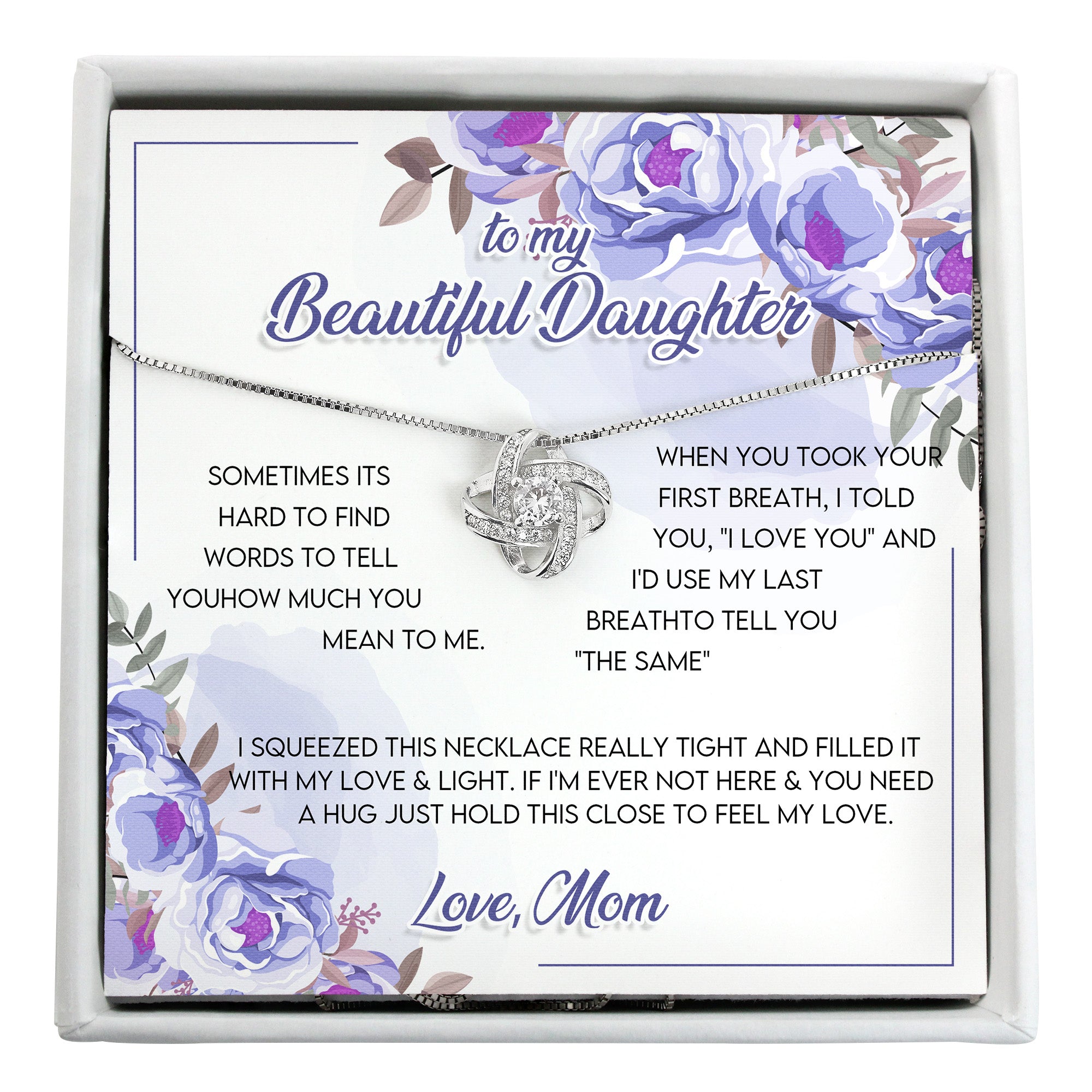 Personalized "To My Beautiful Daughter" Necklace with Heartfelt Message Card - Perfect Gift for Birthdays, Graduations, or Milestones - Image 1
