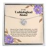 Personalized Unbiological Sister Necklace – Beautiful Floral Design with Custom Message Card and Elegant Knot Pendant - Image 1