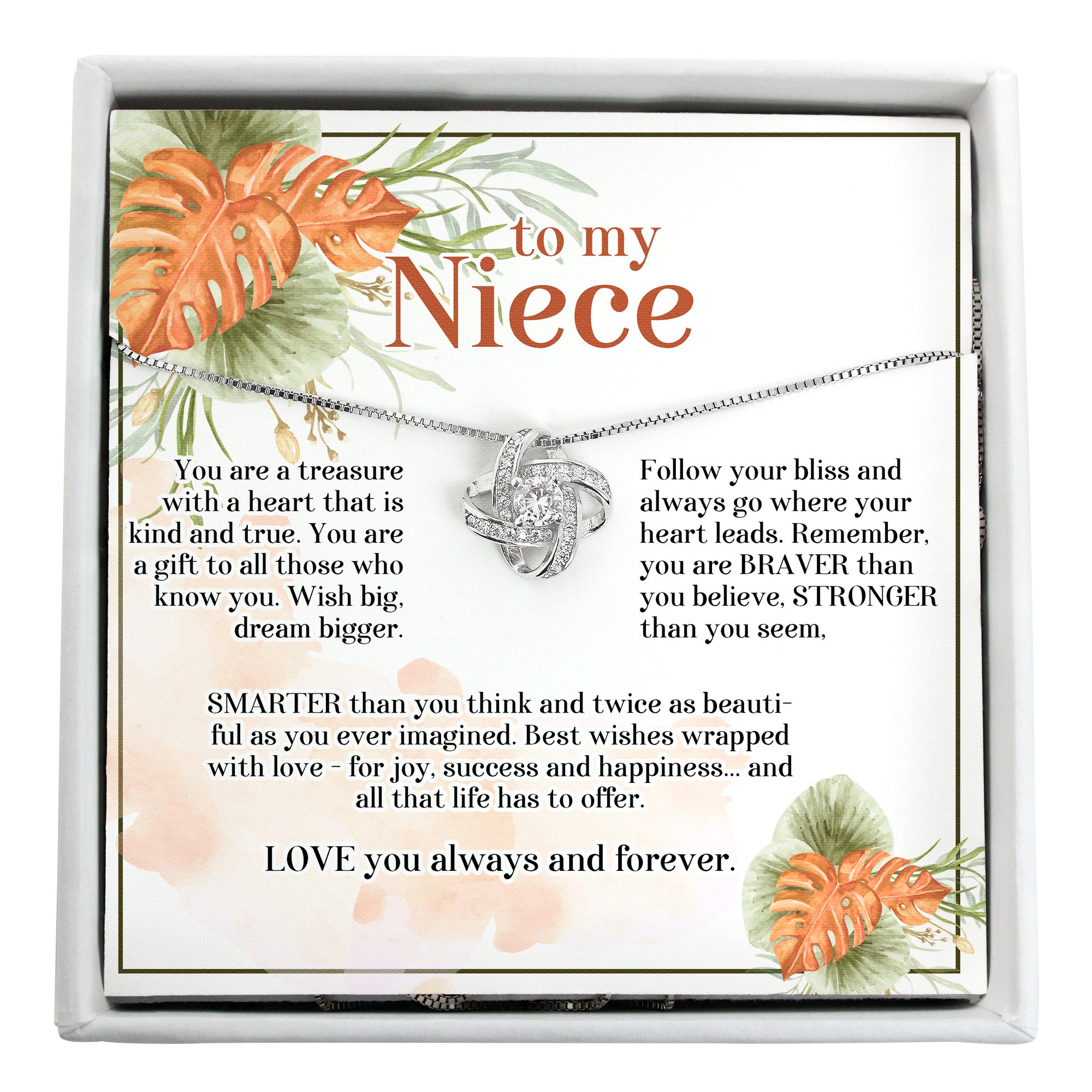 Heartfelt "To My Niece" Necklace - Personalized Gift with Inspirational Message Card and Elegant Design - Image 1