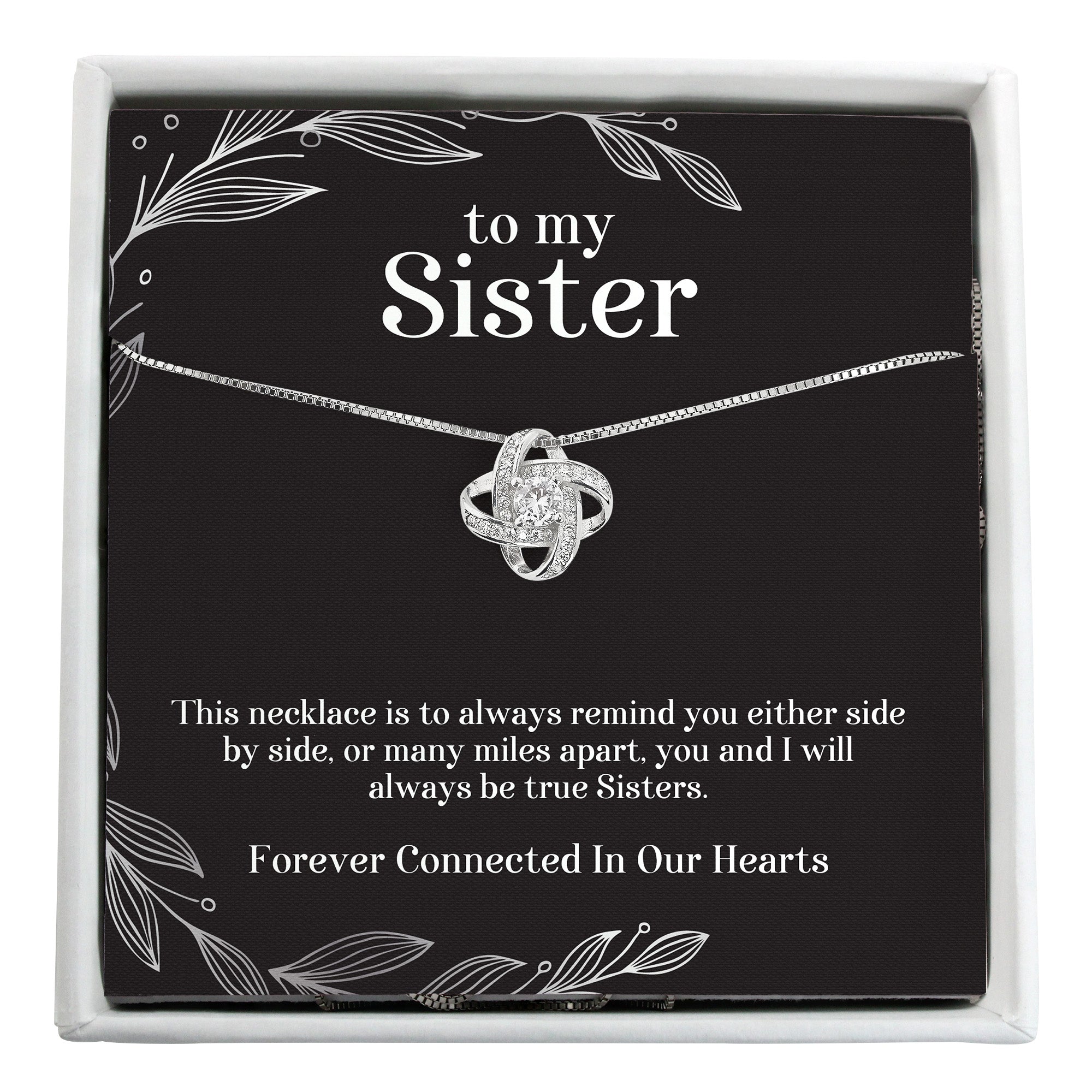 Elegant Sister Infinity Necklace with Heartfelt Message Card - Personalized Gift for Unbreakable Bonds - Image 1
