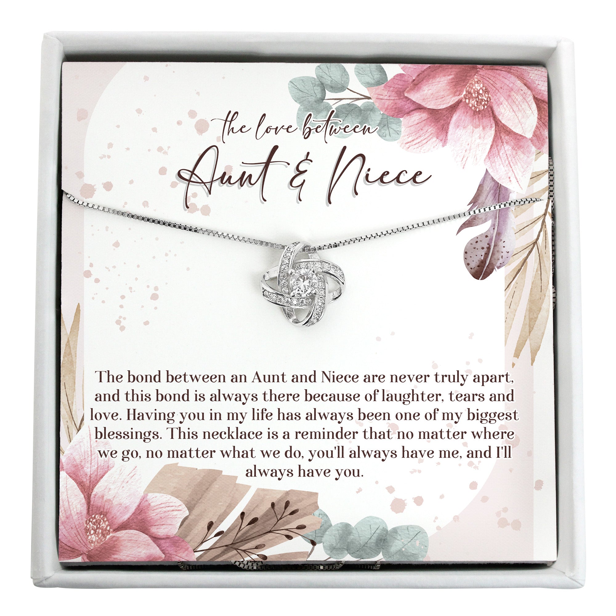 Elegant Personalized Aunt & Niece Necklace Gift with Heartfelt Message Card - Perfect for Birthdays, Holidays, and Special Occasions - Image 1