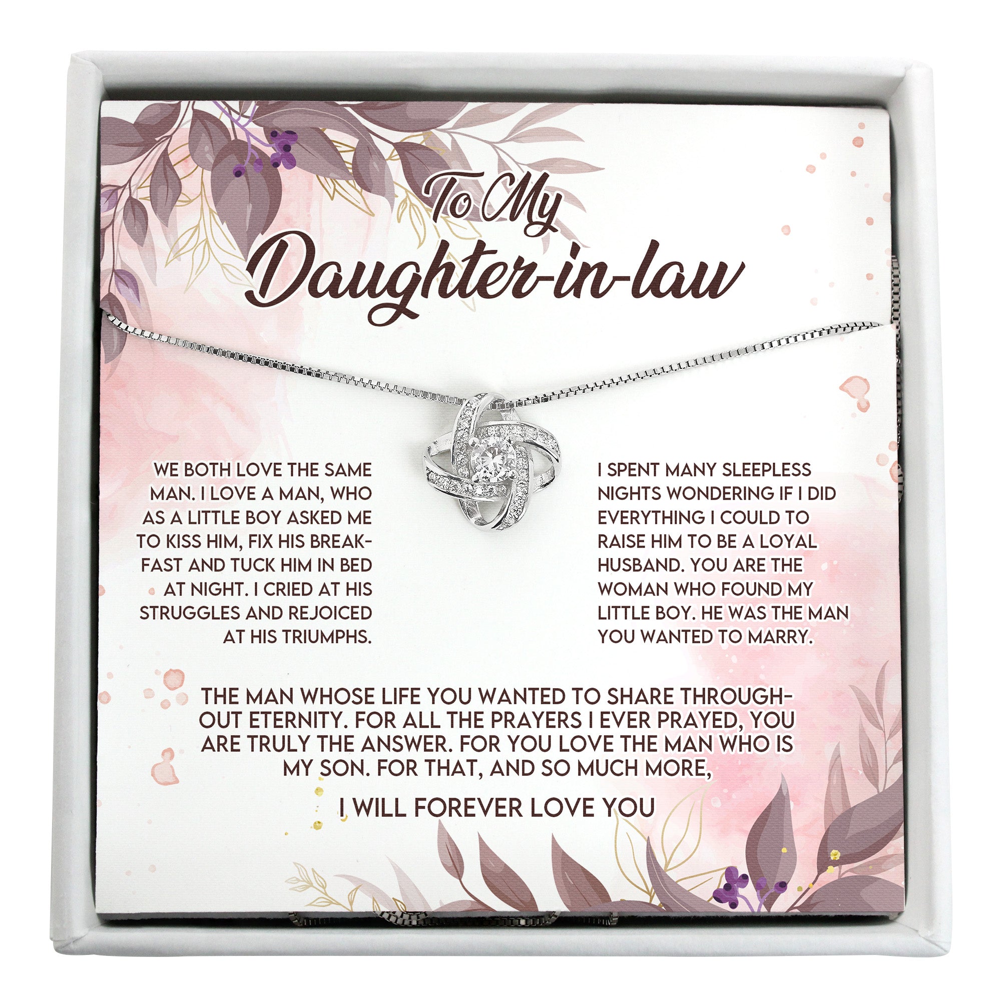 Elegant Personalized Daughter-in-Law Necklace with Heartfelt Message Card - Perfect Wedding or Anniversary Gift - Image 1