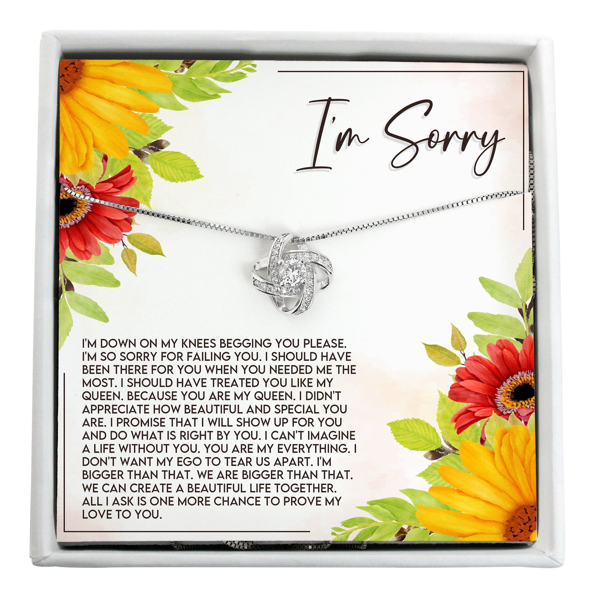 Personalized "I'm Sorry" Necklace with Heartfelt Message Card - Premium Quality & Elegant Design for Apology Gifts - Image 1