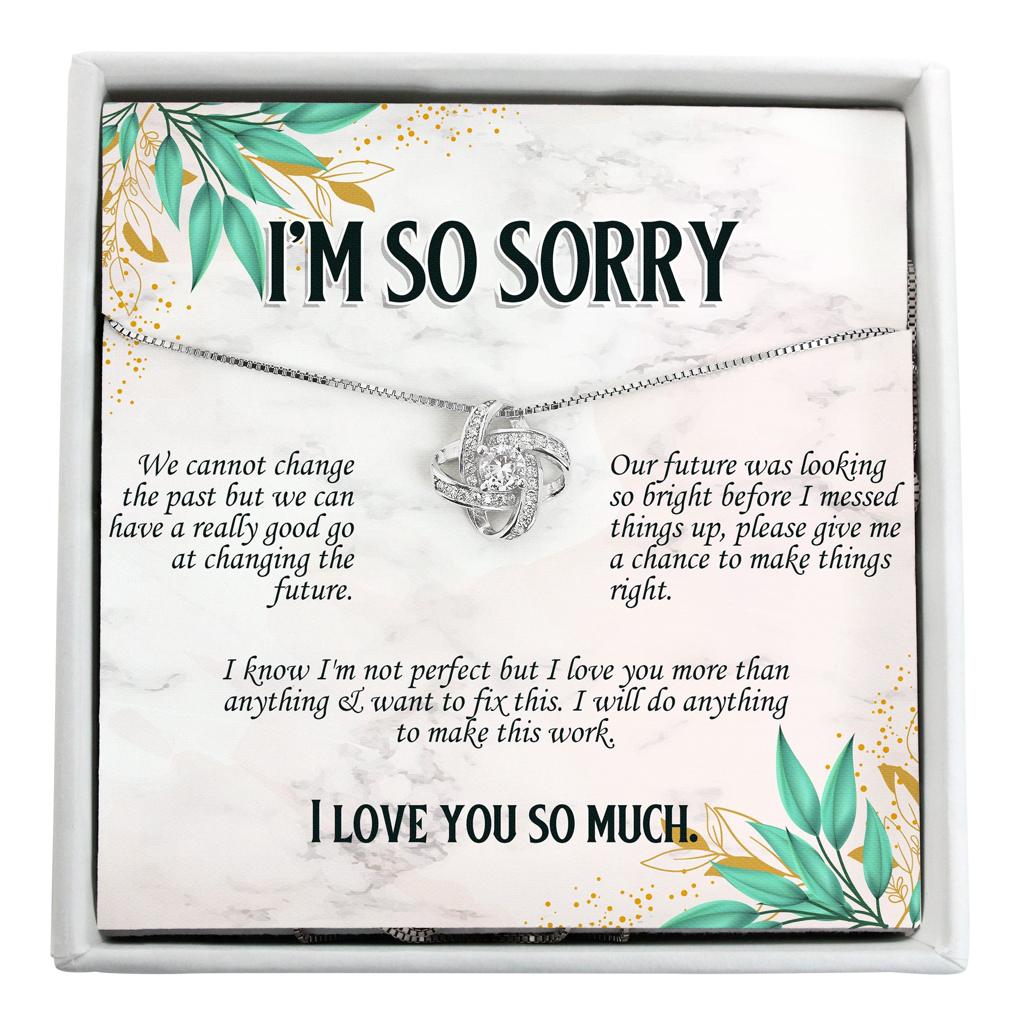 Elegant Handmade I'm Sorry Necklace with Heartfelt Message Card - Perfect Apology Gift for Her - Image 1