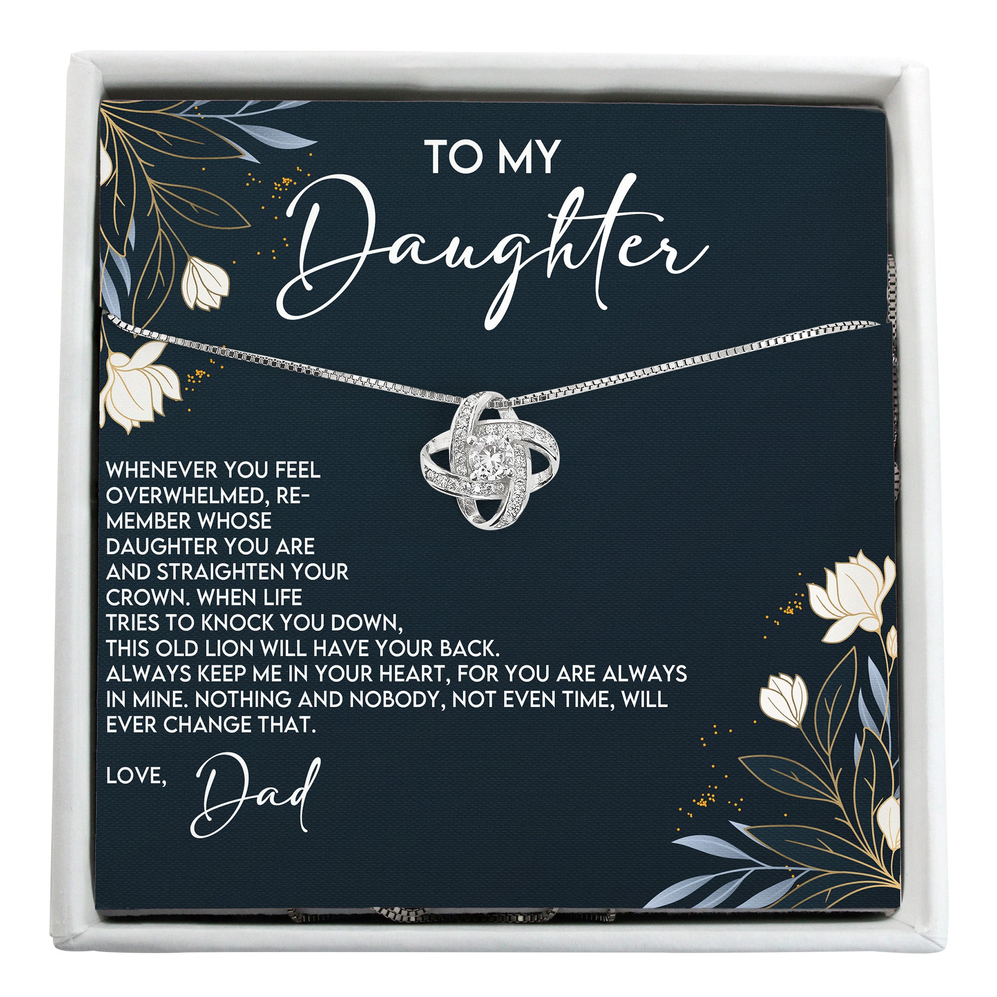 Personalized "To My Daughter" Infinity Knot Necklace – Sterling Silver Craftsmanship with Inspirational Message Card for Meaningful Gift-Giving - Image 1