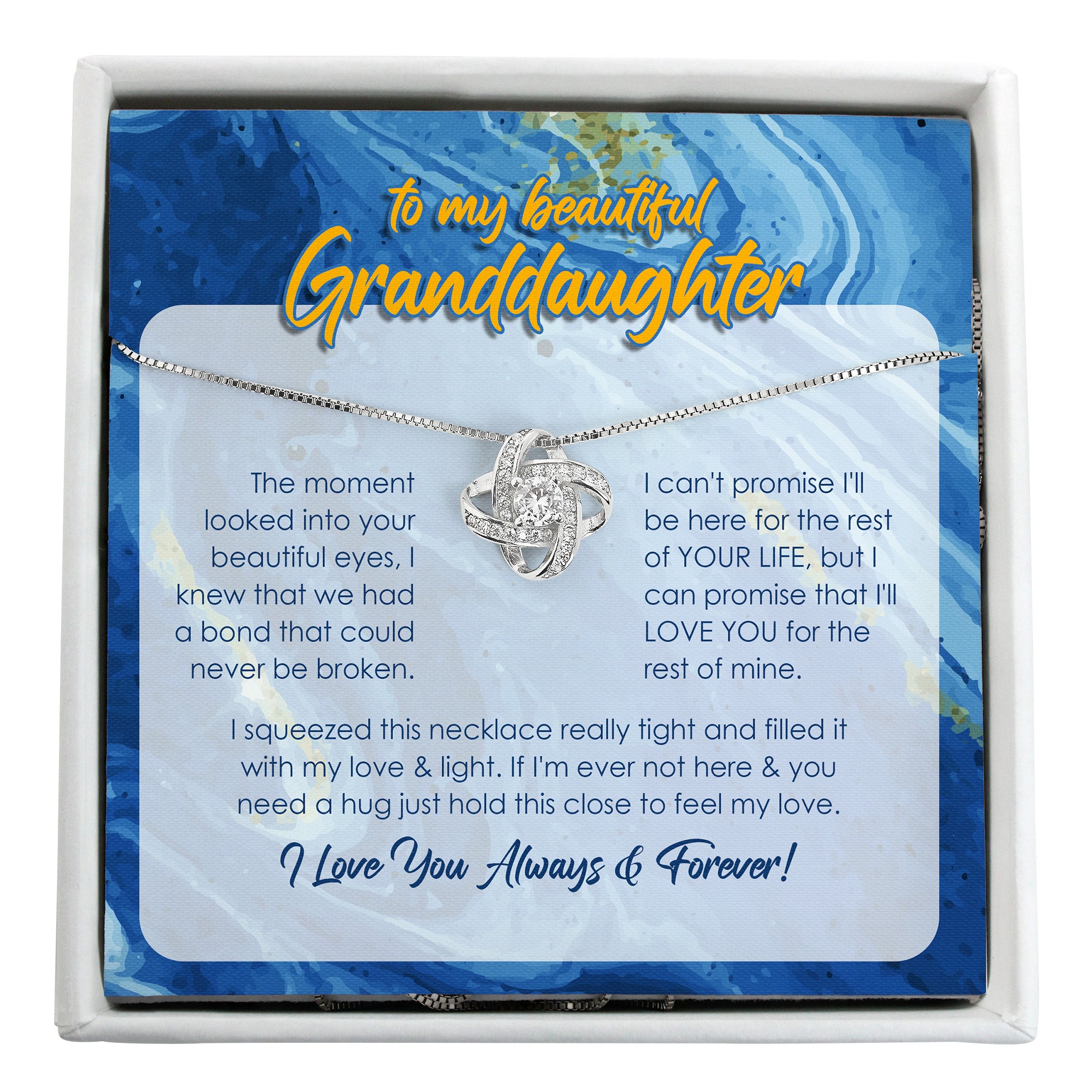 Personalized Granddaughter Necklace with Heartfelt Message Card – Premium Silver with CZ Accents – Ideal for Birthdays and Special Occasions - Image 1