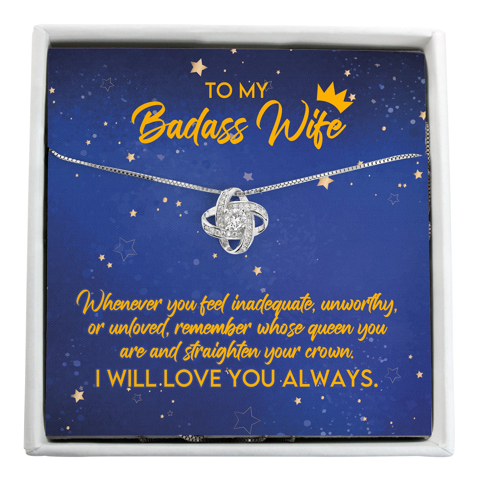 Personalized "To My Badass Wife" Necklace with Inspirational Message | Elegant Gift for Wife - Image 1