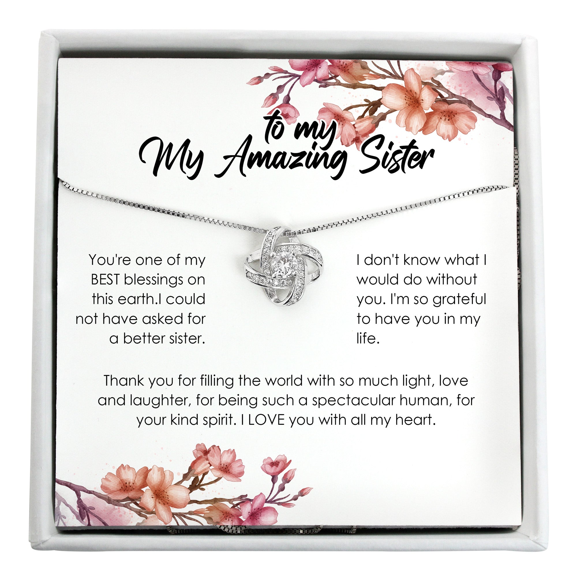 Personalized Sister Message Card Necklace – Elegant Floral Design, Premium Silver Craftsmanship, Perfect Gift for Birthdays & Special Occasions - Image 1
