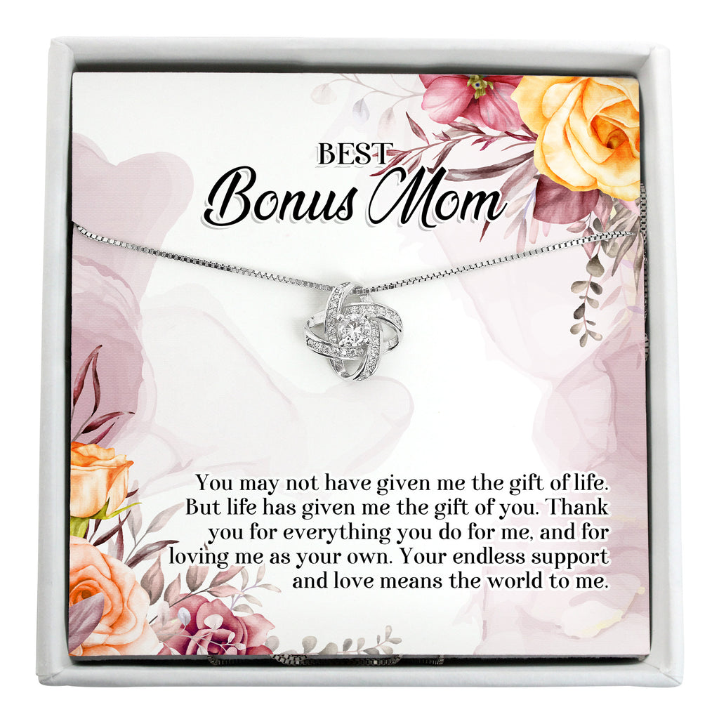 Elegant Personalized Bonus Mom Necklace with Heartfelt Message Card - Perfect Handmade Gift for Mother's Day or Special Occasions - Image 1