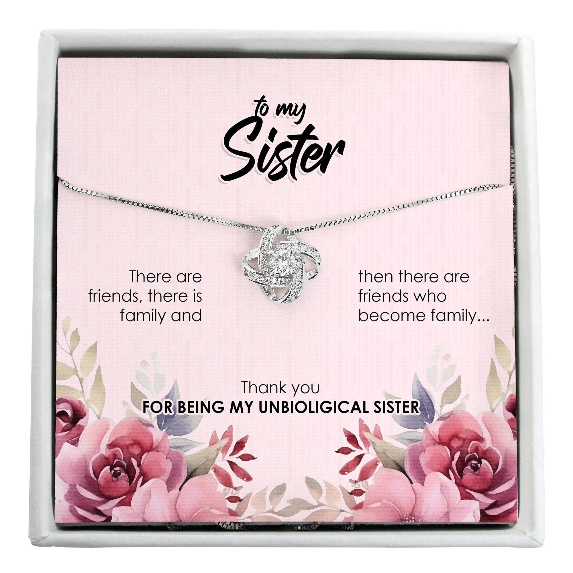 Beautiful Handmade Message Card Necklace for Sisters – Personalized Friendship Gift with Elegant Floral Design - Image 1