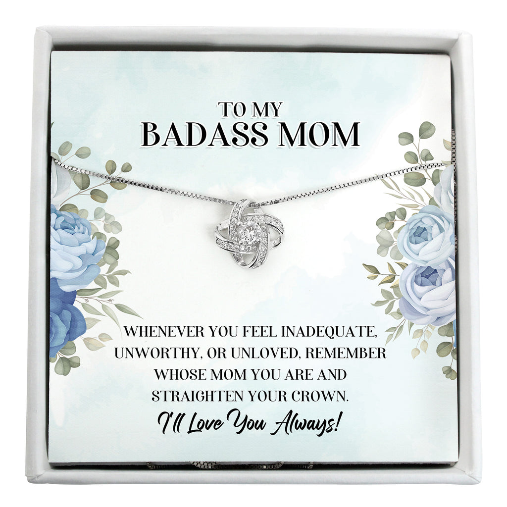 "Personalized Badass Mom Necklace with Inspirational Message Card - Perfect Gift for Mother's Day or Birthdays" - Image 1