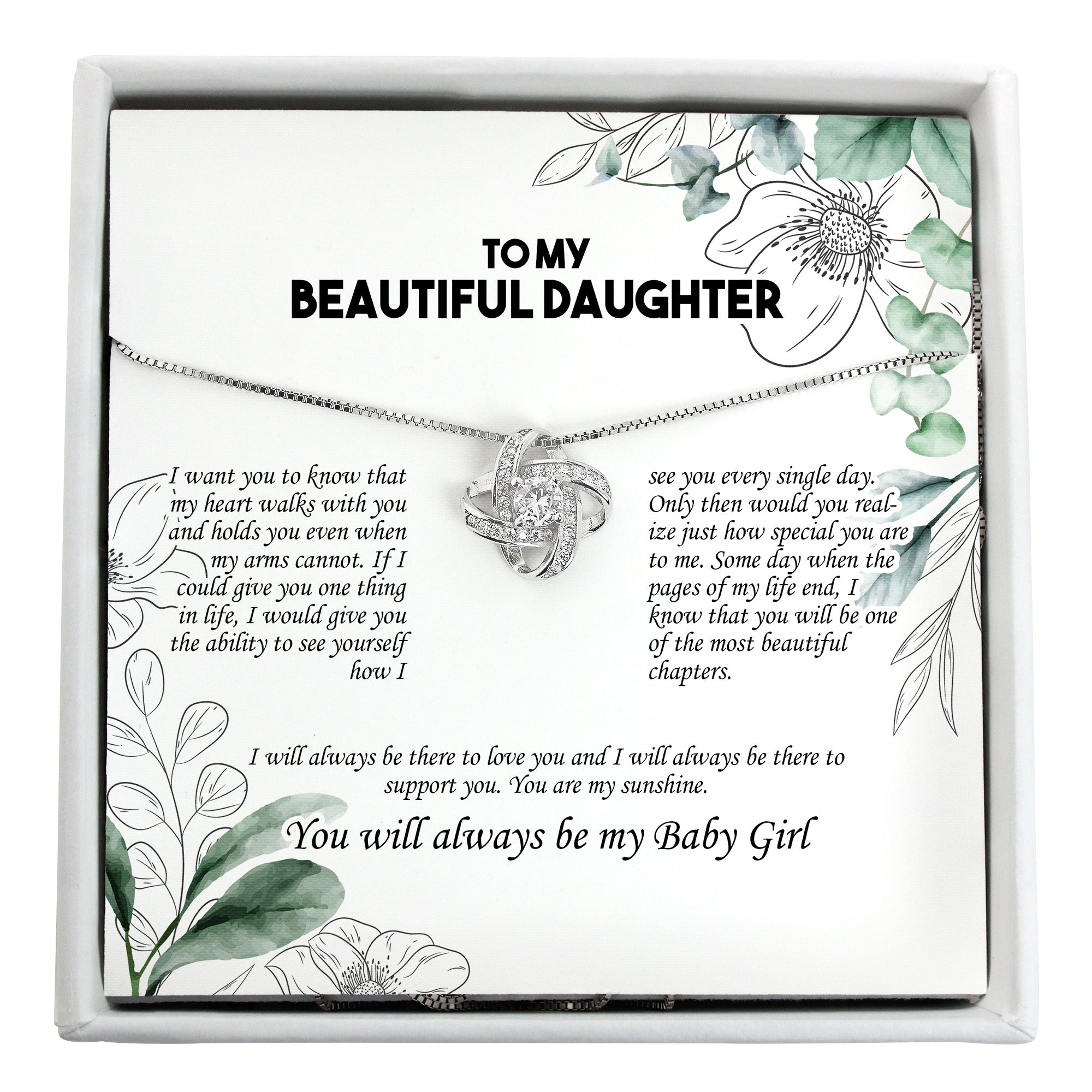 Personalized Daughter Necklace with Inspirational Message Card - Premium Quality Gift for Birthdays, Graduations, and Special Occasions - Image 1