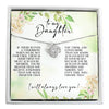Heartfelt "To My Daughter" Necklace - Personalized Gift with Inspirational Message Card for Mother's Day, Birthdays, and Special Occasions - Image 1