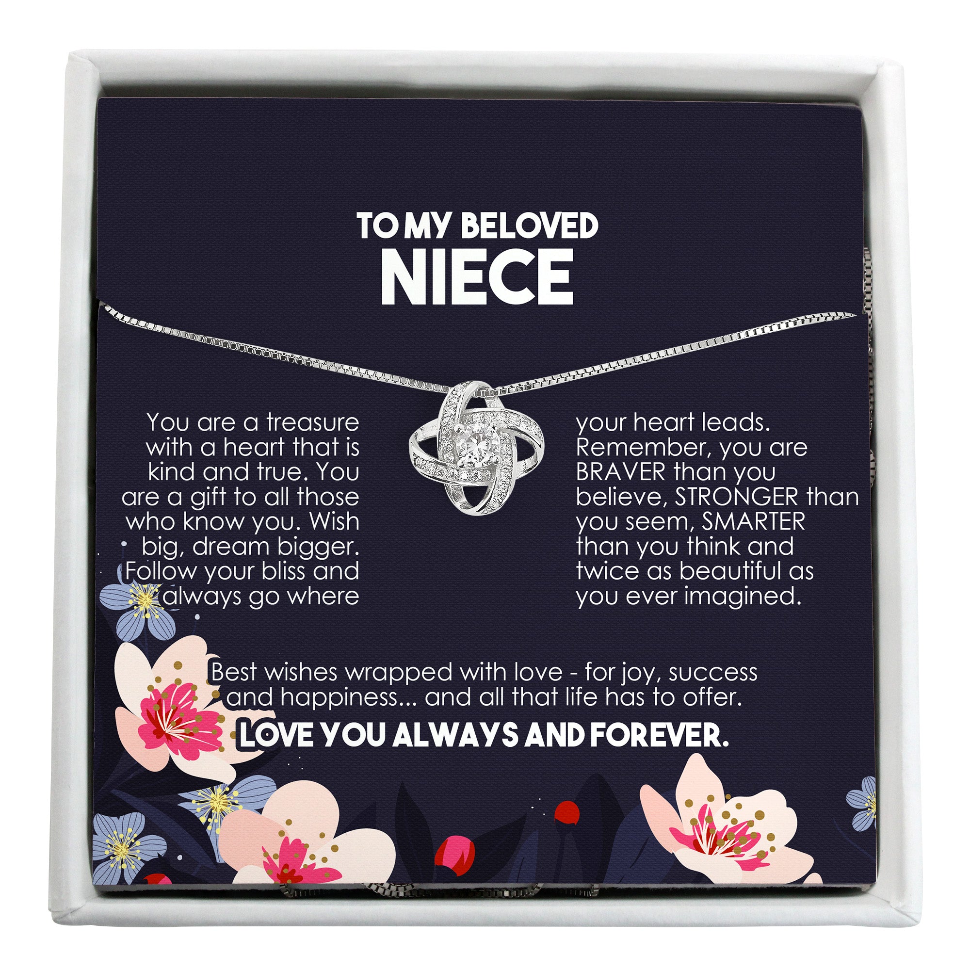 Elegant Personalized Necklace with Heartfelt Message Card for Beloved Niece – Exquisite Craftsmanship Perfect for Cherished Gifts - Image 1