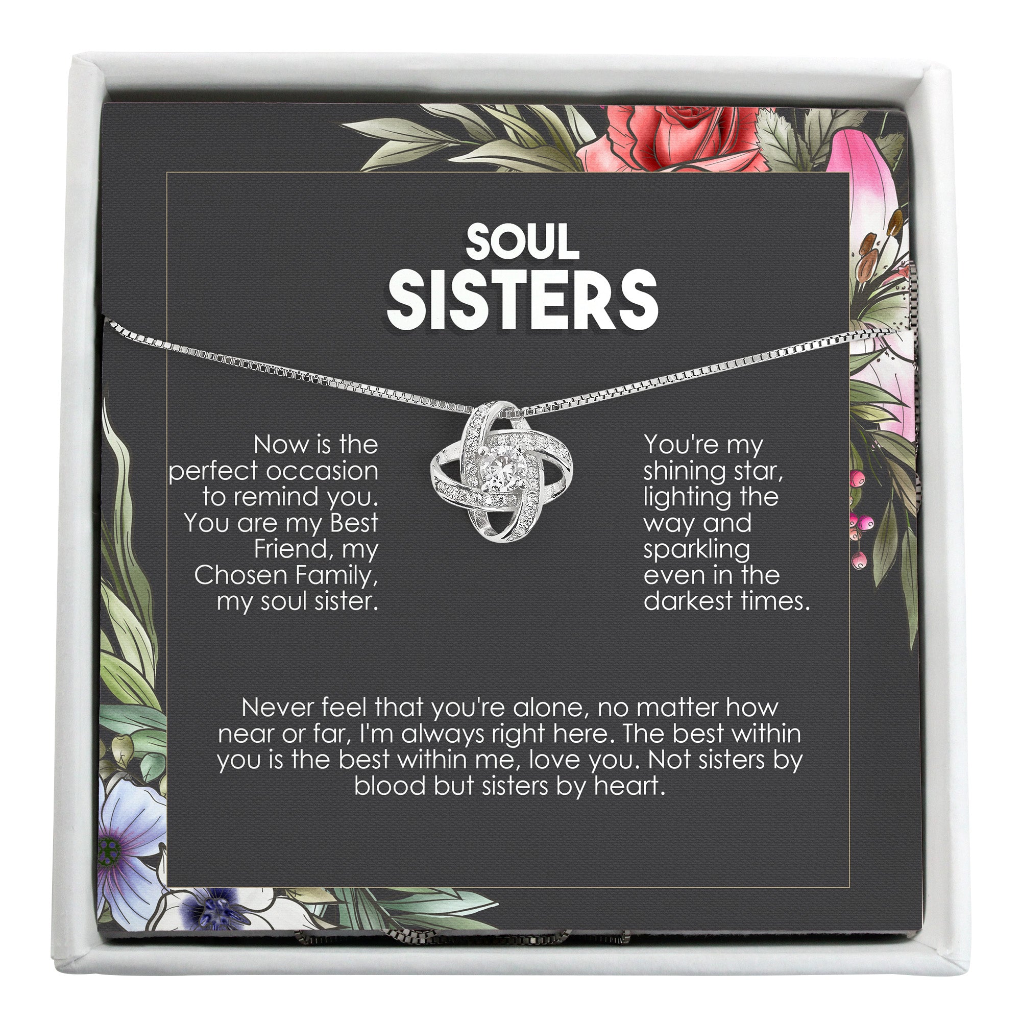 Elegant Soul Sisters Knot Necklace - Personalized Jewelry Gift for Best Friends, Crafted with Love and Premium Materials - Image 1