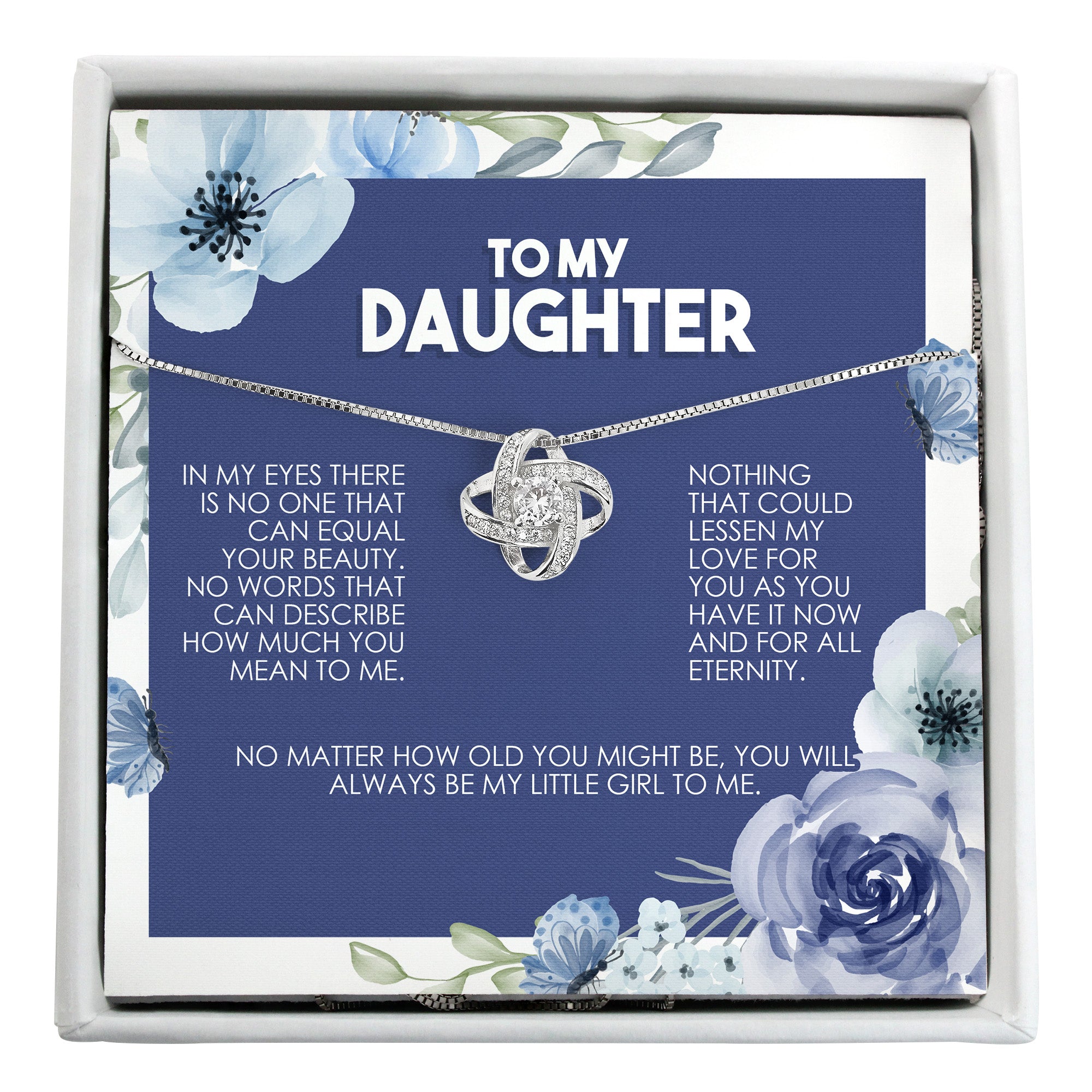 Personalized Daughter Necklace with Message Card - Handcrafted Infinity Knot Pendant in Sterling Silver - Image 1