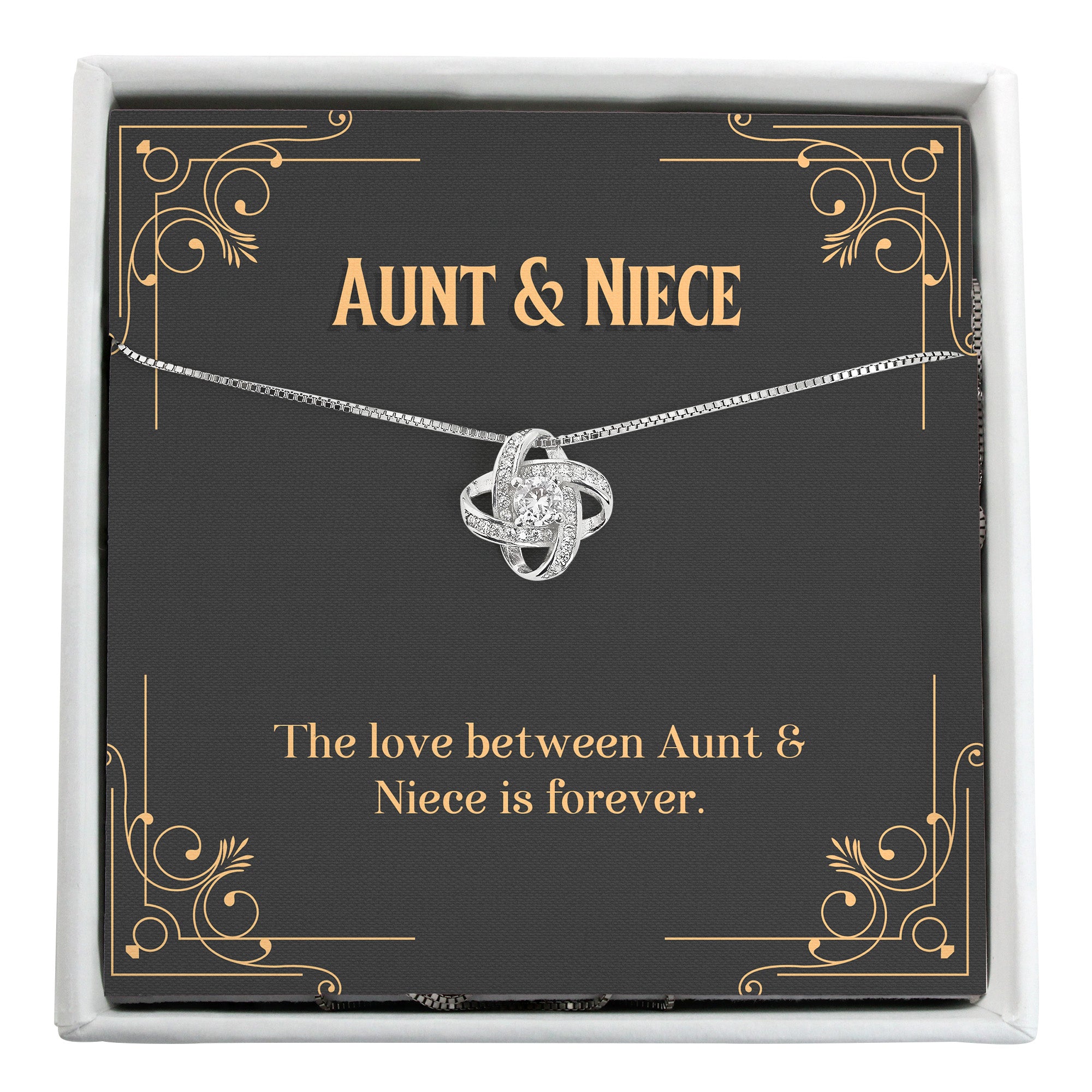 Personalized Aunt & Niece Infinity Knot Necklace - Sterling Silver Keepsake Gift with Heartfelt Message Card - Image 1