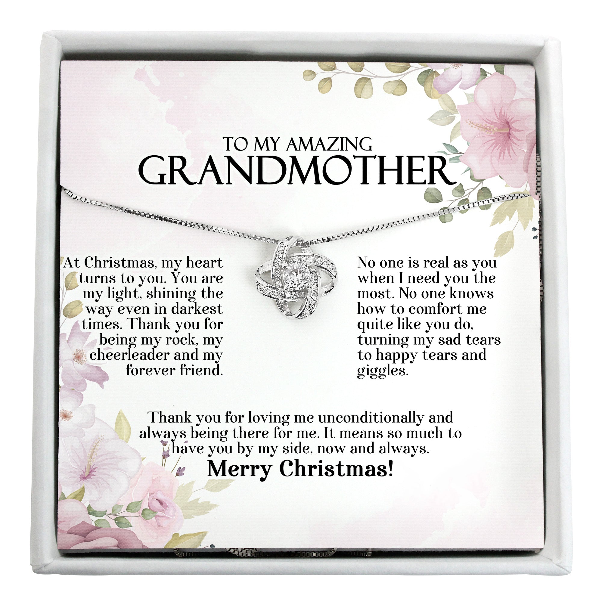 Personalized Christmas Necklace for Grandmother - Heartfelt Handmade Gift with Elegant Pendant and Message Card for Special Occasions - Image 1
