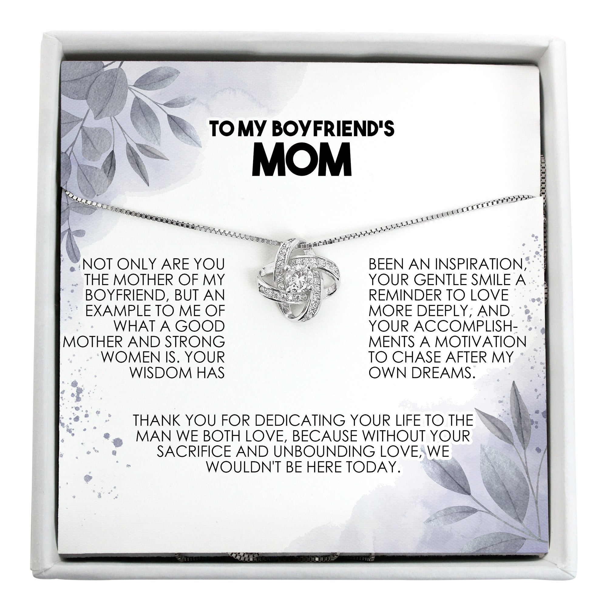 Elegant Personalized Message Card Necklace for Boyfriend’s Mom - Handcrafted Gift with Heartfelt Message - Image 1