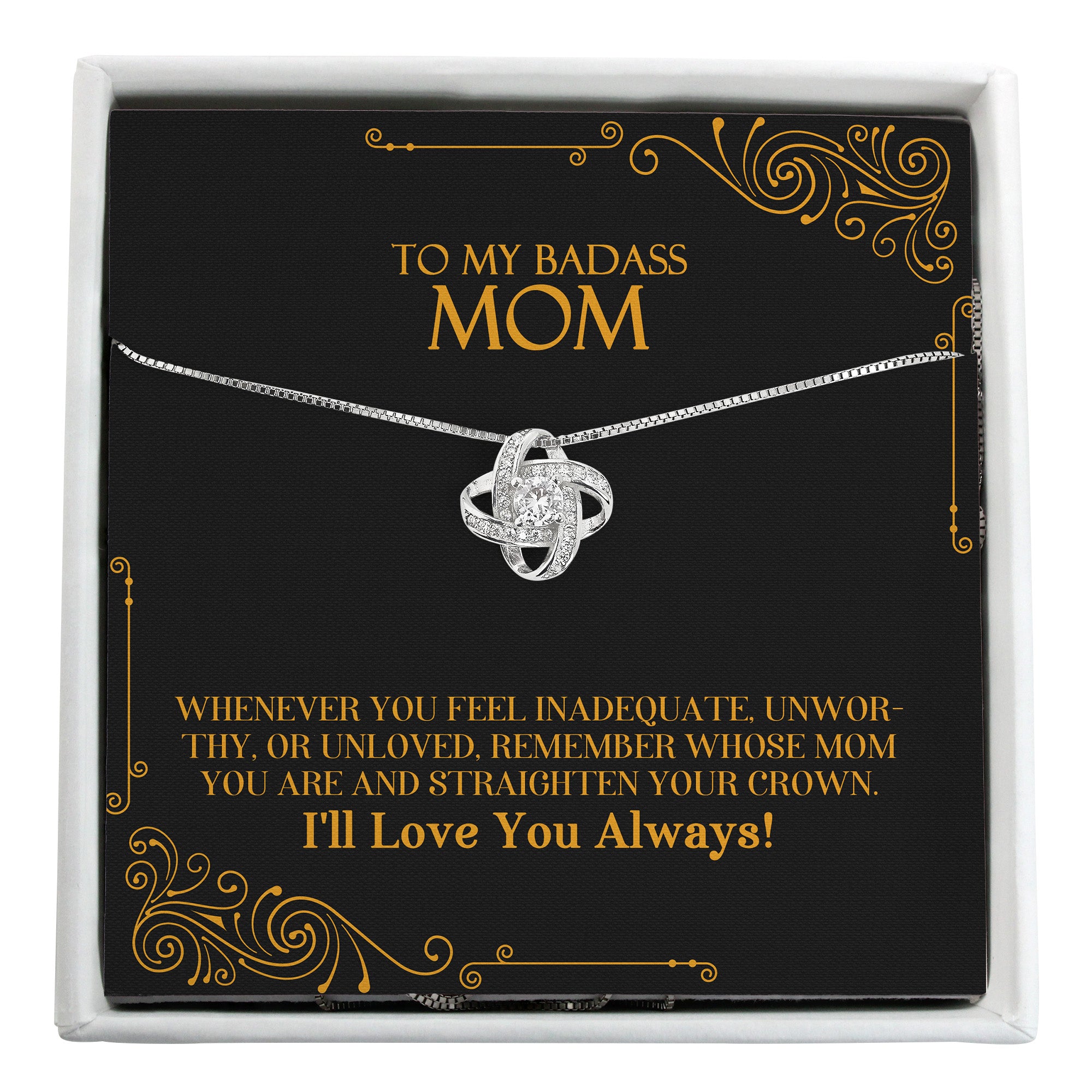 Personalized "To My Badass Mom" Message Card Necklace - Premium Craftsmanship & Emotional Gift for Mother's Day or Birthday - Image 1