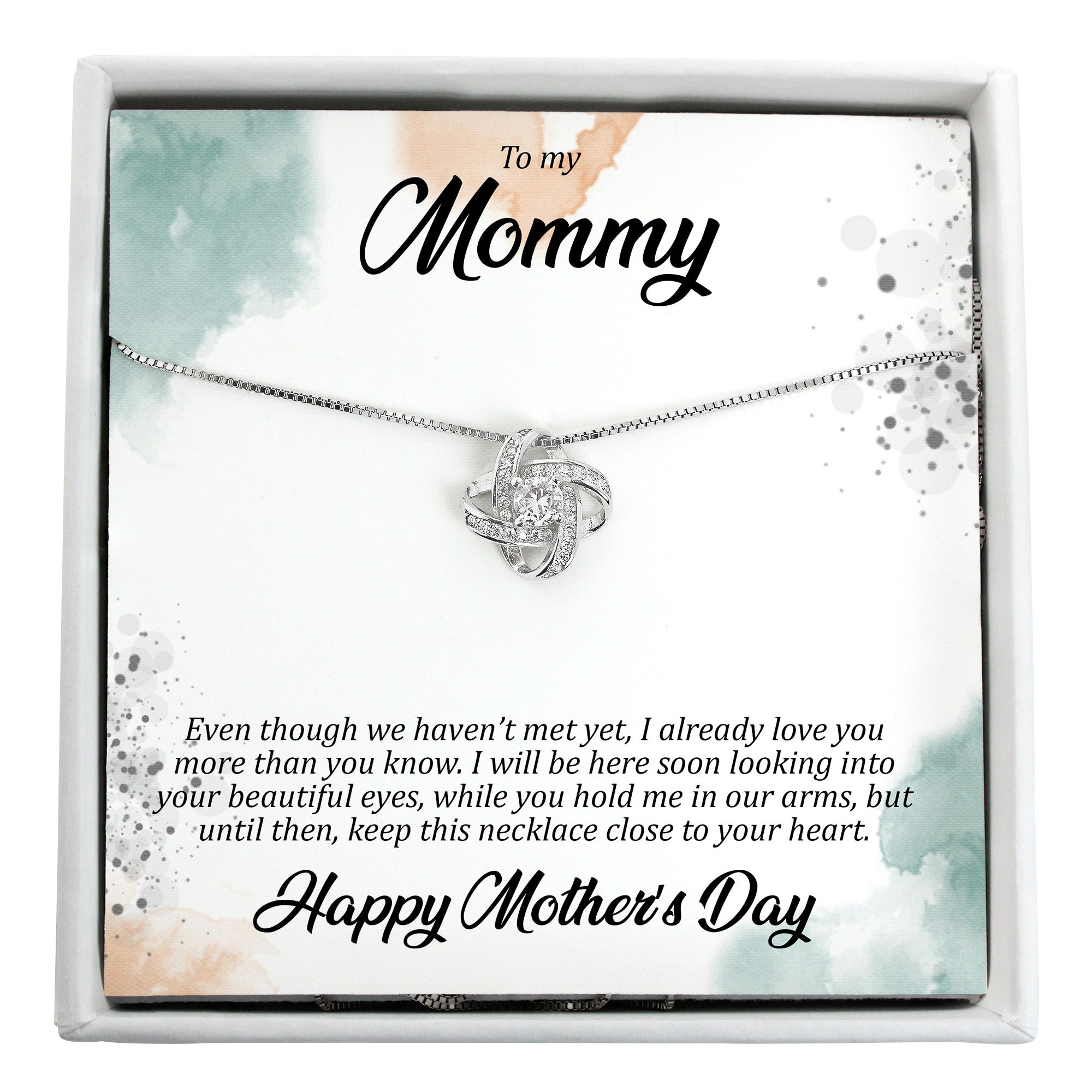 Personalized "To My Mommy" Necklace Gift Set – Sterling Silver Infinity Necklace with Heartfelt Message Card for Mother’s Day - Image 1